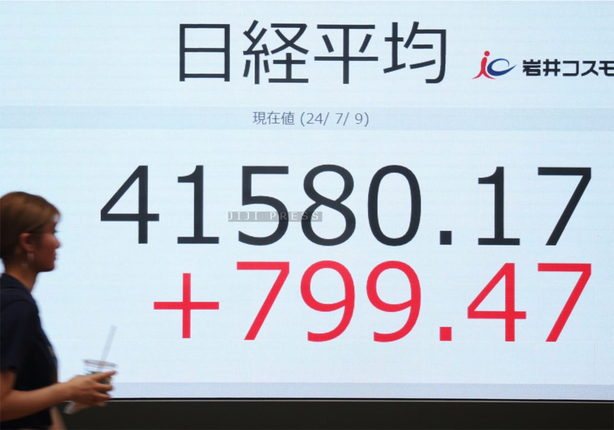 日経平均 東京株、史上最高値を更新＝日経平均初の４万１０００円台の画像1