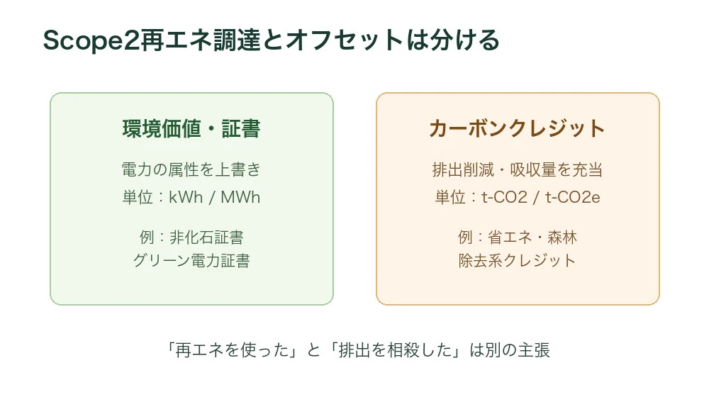 環境価値とクレジットの違い
