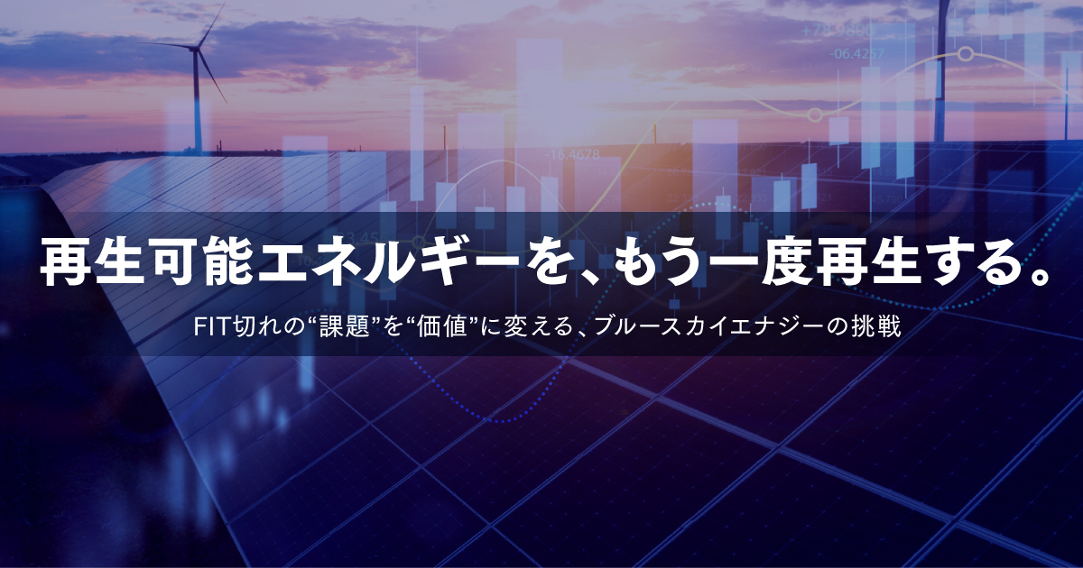 再生可能エネルギーを、もう一度再生する。──FIT切れの“課題”を“価値”に変える、ブルースカイエナジーの挑戦