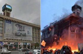 ウクライナ騒乱、街のビフォーアフター　首都キエフを比較した衝撃画像!!