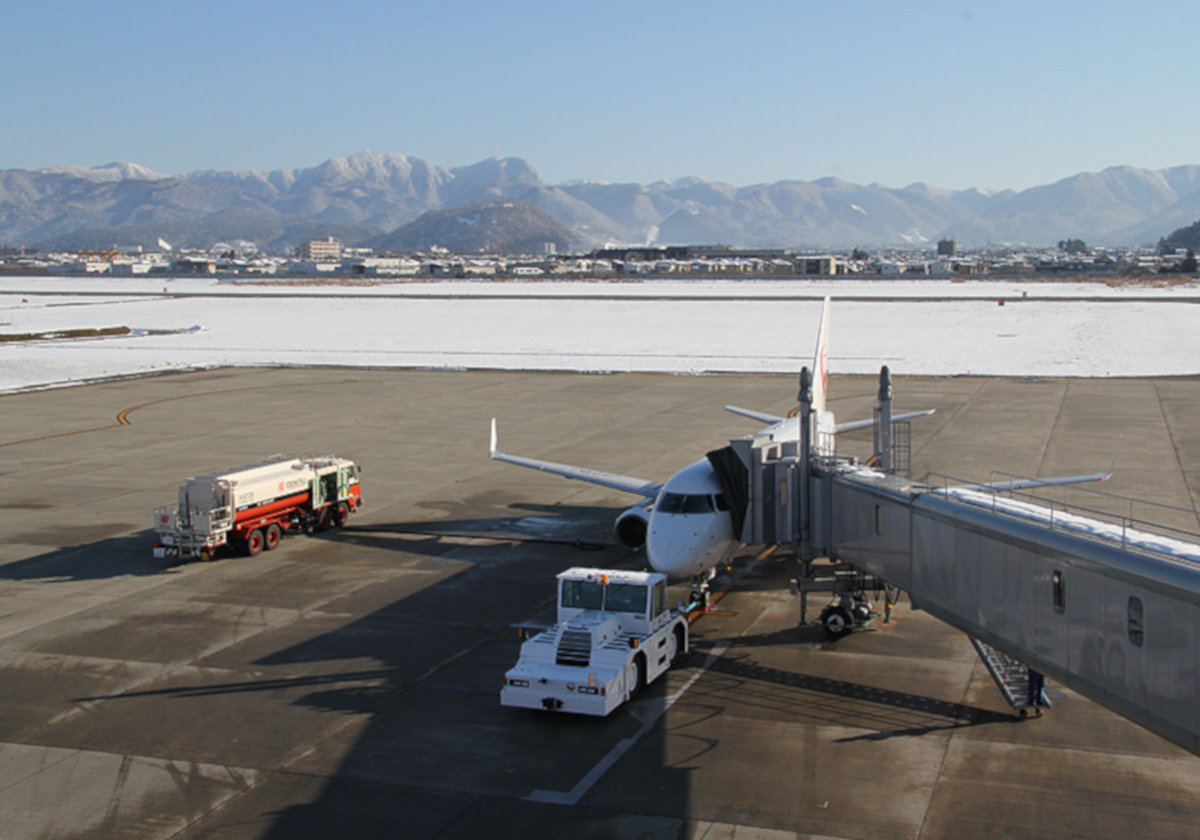 山形、米沢、新庄など県の主要都市からの最寄り空港である山形空港。（画像はすべて筆者提供）