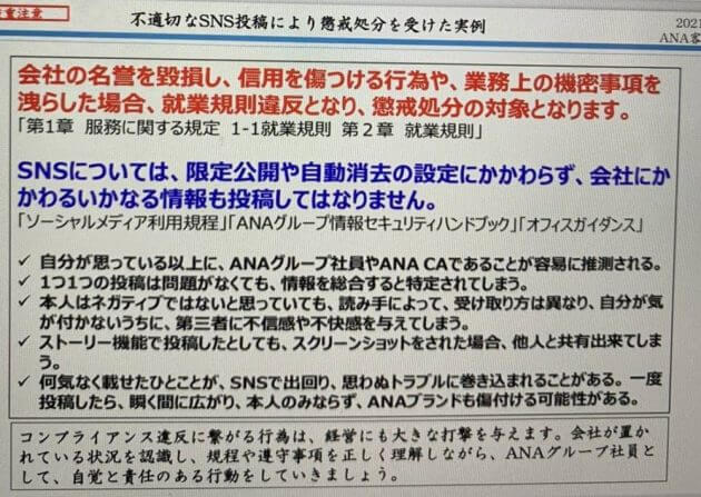 ANA、SNS投稿“自意識過剰すぎる”社内研修…「大企業で働いているだけで妬みの対象」の画像5