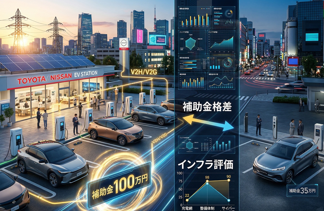 EV補助金、なぜトヨタは100万円でBYDは35万円?制度が変えた競争の構図の画像1