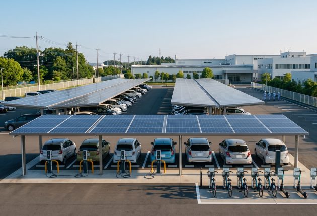 駐車場の上空でCO2を減らす…村田製作所の事例に学ぶ、ソーラーカーポートとCRE戦略